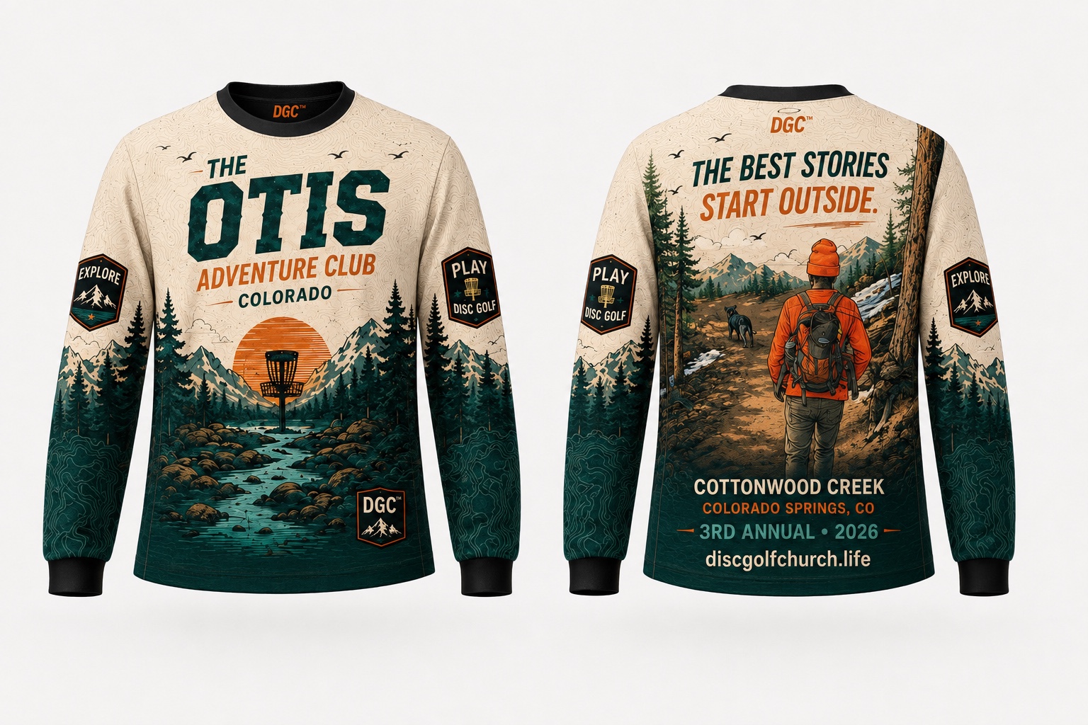 Front and back of The Otis limited long-sleeve performance jersey